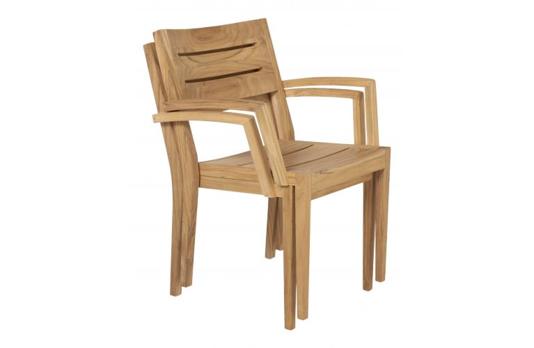 Traditional teak Grace stacking chair - afbeelding 2