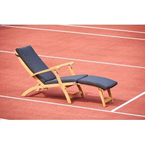 Traditional teak Kate deckchair black - afbeelding 4