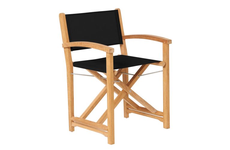 Traditional teak Kate director chair black - afbeelding 1