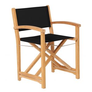 Traditional teak Kate director chair black - afbeelding 1