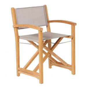 Traditional teak Kate director chair taupe - afbeelding 1