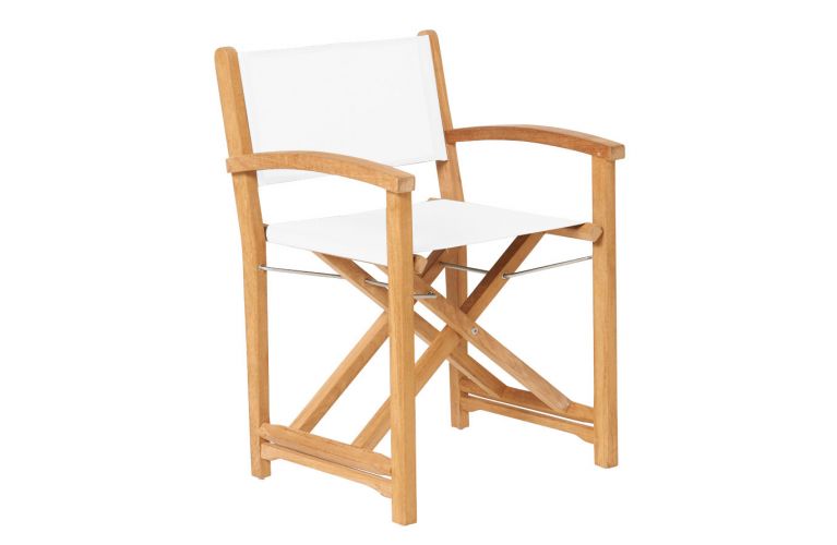 Traditional teak Kate director chair white