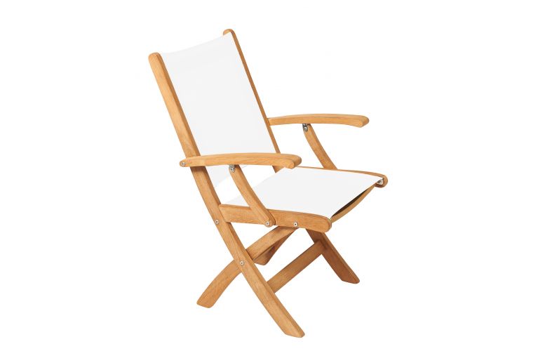 Traditional teak Kate folding armchair white - afbeelding 1