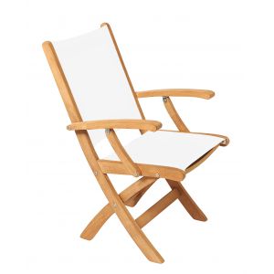 Traditional teak Kate folding armchair white - afbeelding 1