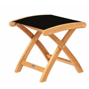 Traditional teak Kate footstool black