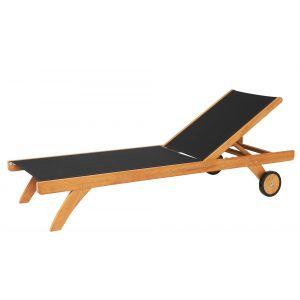 Traditional teak Kate lounger black - afbeelding 1