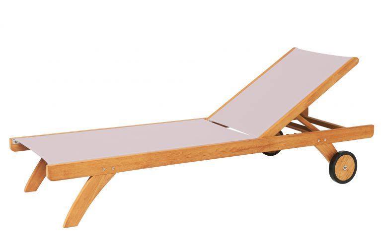 Traditional teak Kate lounger taupe