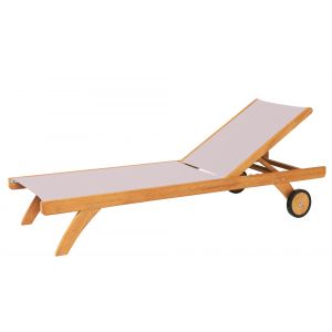 Traditional teak Kate lounger taupe - afbeelding 1