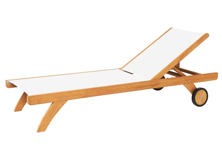 Traditional teak Kate lounger white