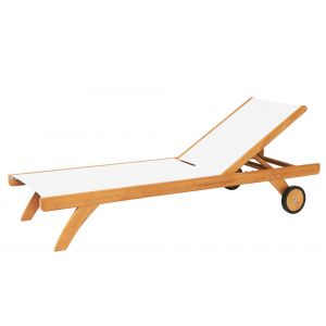 Traditional teak Kate lounger white - afbeelding 1