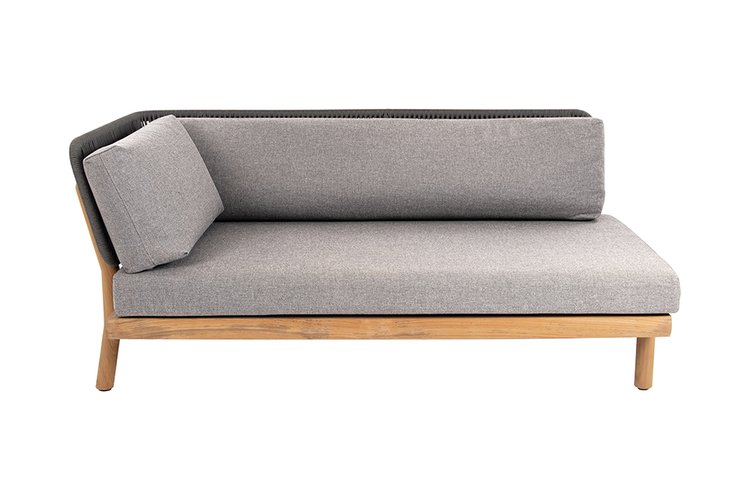 Traditional teak Marcella lounge modular right