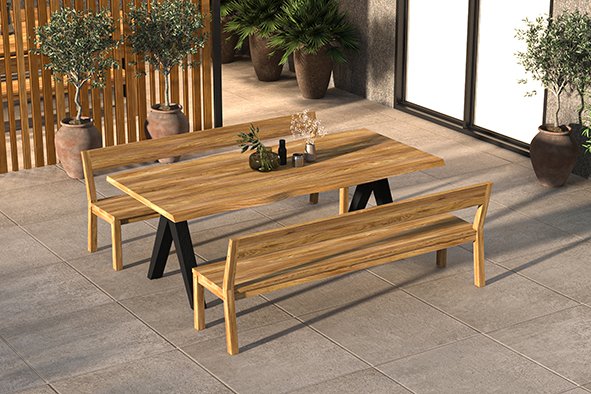 Traditional Teak Neo bench 220cm - afbeelding 4