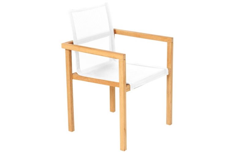 Traditional Teak Noah armstoel white showroomverlater