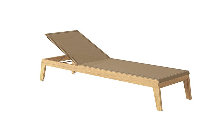 Traditional teak Noah lounger taupe
