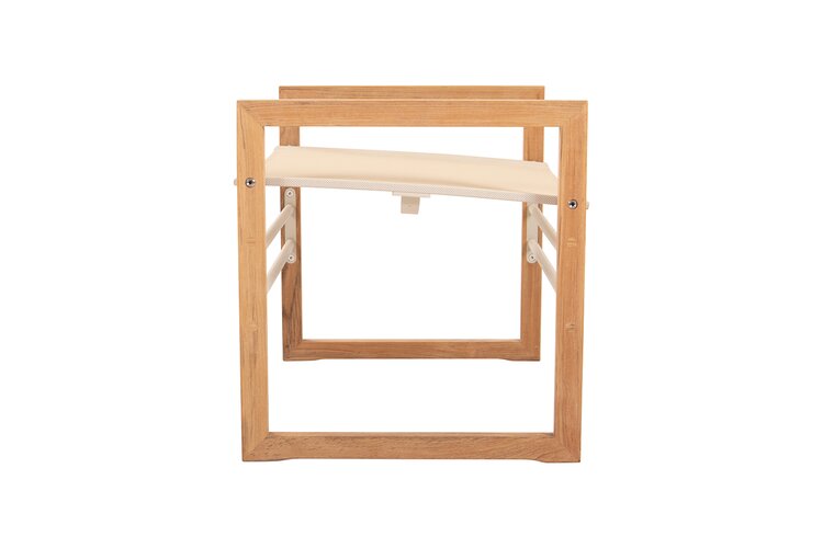 Traditional teak Sofia footstool teak - batyline linen - afbeelding 3