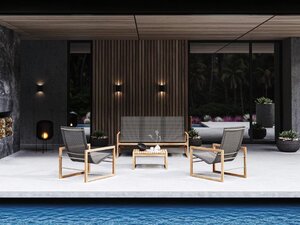 Traditional teak Sofia loungebank teak - batyline slade - afbeelding 4