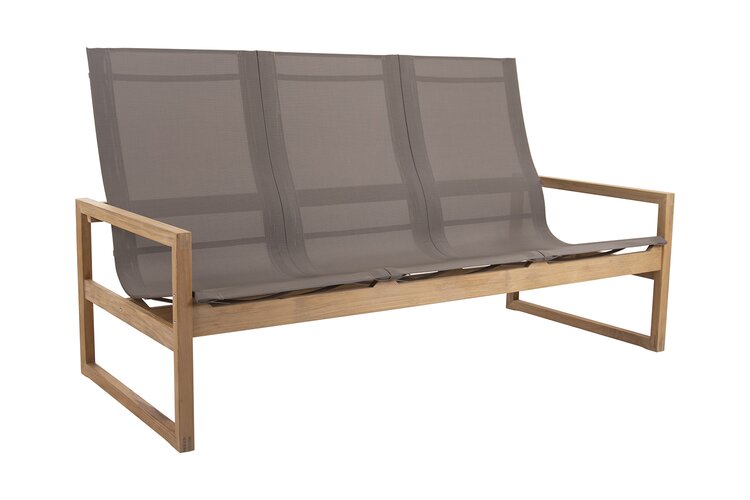 Traditional teak Sofia loungebank teak - batyline taupe - afbeelding 1