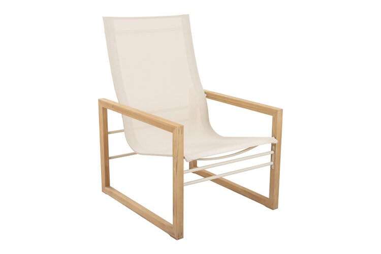Traditional teak Sofia loungechair teak - batyline linen - afbeelding 1