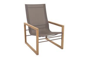 Traditional teak Sofia loungechair teak - batyline taupe showroomverlater - afbeelding 1
