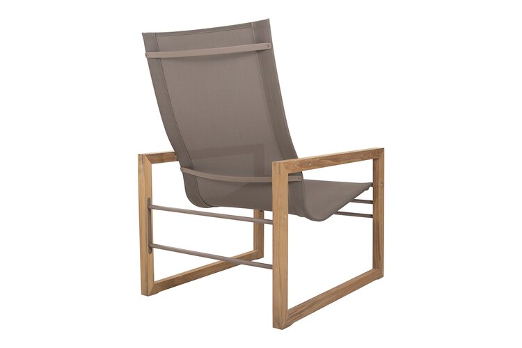 Traditional teak Sofia loungechair teak - batyline taupe showroomverlater - afbeelding 3
