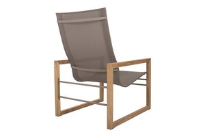Traditional teak Sofia loungechair teak - batyline taupe showroomverlater - afbeelding 3