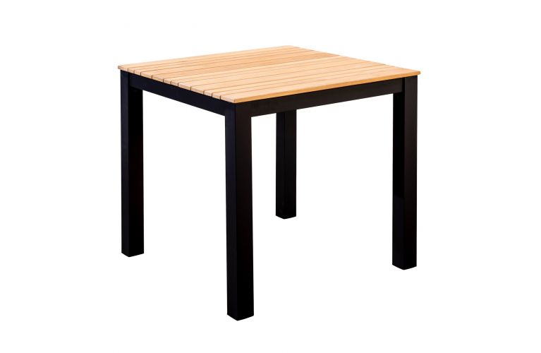 Yoi Arashi dining tuintafel 76x76cm black - teak