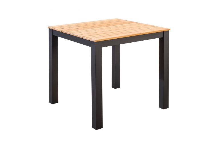 Yoi Arashi dining tuintafel 76x76cm dark grey - teak