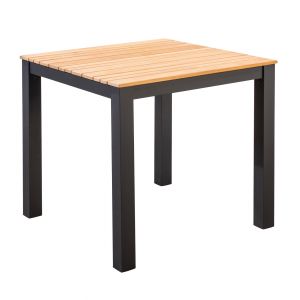 Yoi Arashi dining tuintafel 76x76cm dark grey - teak