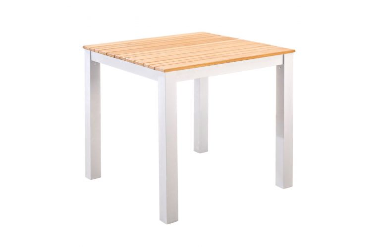 Yoi Arashi dining tuintafel 76x76cm wit - teak