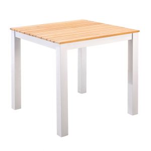 Yoi Arashi dining tuintafel 76x76cm wit - teak