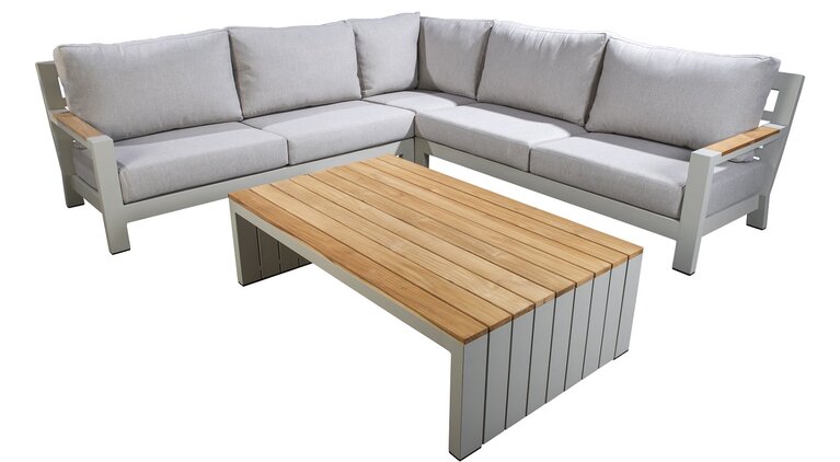 Yoi Bango hoekloungeset 286x286 set salix - flax beige incl tafel