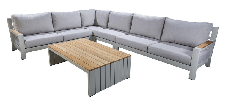 Yoi Bango hoekloungeset 286x377cm set salix - flax beige incl tafel
