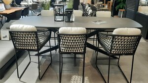 Yoi Bara 7-delige high dining setblack frame black rope  - afbeelding 2