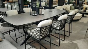 Yoi Bara 7-delige high dining setblack frame black rope  - afbeelding 3