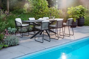 Yoi Bara 7-delige high dining setblack frame black rope  - afbeelding 4