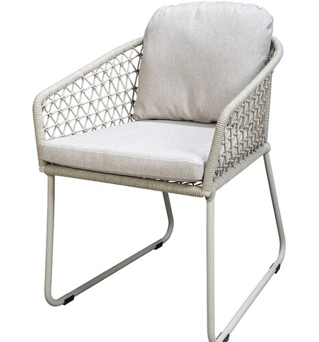 Yoi Bara dining chair salix frame salix rope  flax beige kussenset