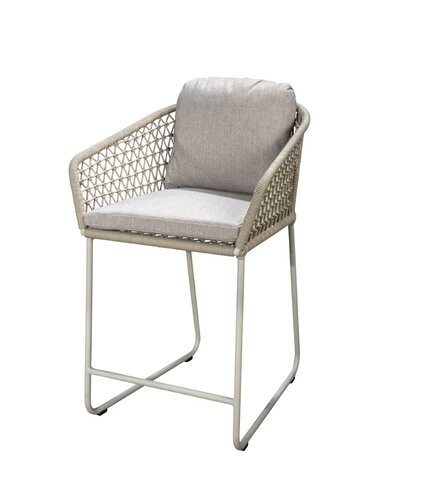 Yoi Bara high dining chair salix frame salix rope  flax beige kussenset