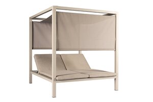 Yoi Cabana double lounger salix met dak - flax beige boucle kussen AW - afbeelding 1