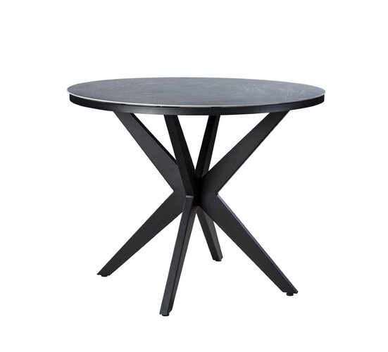 Yoi Calma dining tuintafel 120cm rond  black  - keramiek slate