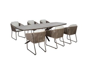 Yoi Calma dining tuintafel oval 240x100cm bronze - keramiek travertin - afbeelding 2