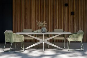 Yoi Calma dining tuintafel oval 240x100cm salix - keramiek travertin - afbeelding 2