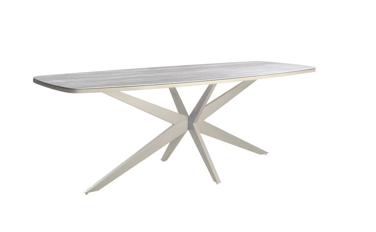 Yoi Calma  high dining tuintafel oval 270x110cm  salix - keramiek travertin