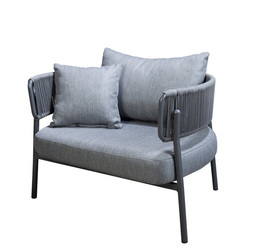 Yoi Camilo loungechair dark grey - kussenset mixed grey