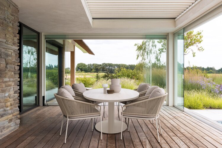 Yoi Covo oval dining tuintafel oval 270x120cm salix - keramiek travertin - afbeelding 2