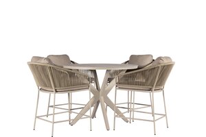 Yoi Forio 5-delige high diningset  rope - Salix - afbeelding 1