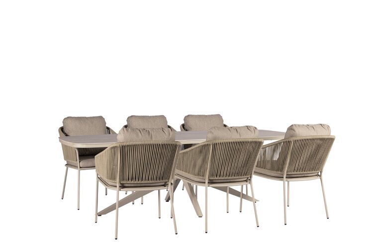 Yoi Forio 7-delige diningset  rope - Salix