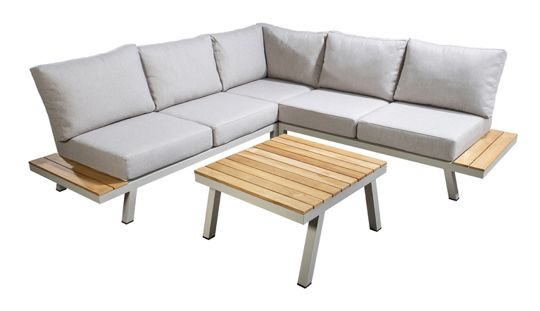 Yoi Furago platform loungeset salix excl tafel - flax beige kussenset - afbeelding 2