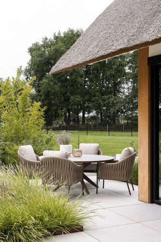 Yoi Hydra 5-delige low dining set Calma table belt - Bronze - Toffee