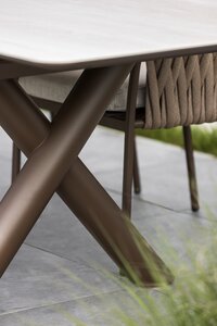 Yoi Hydra 9-delige dining set Maratea uitschuiftafel belt - Bronze - Toffee - afbeelding 5