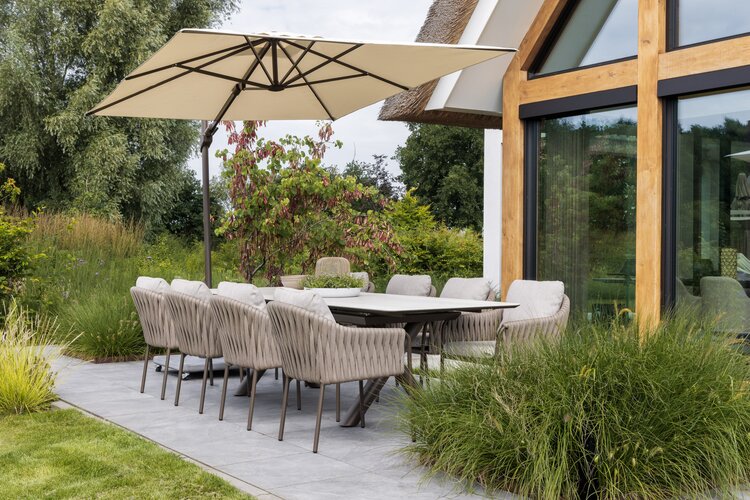 Yoi Hydra 9-delige dining set Maratea uitschuiftafel belt - Bronze - Toffee - afbeelding 4